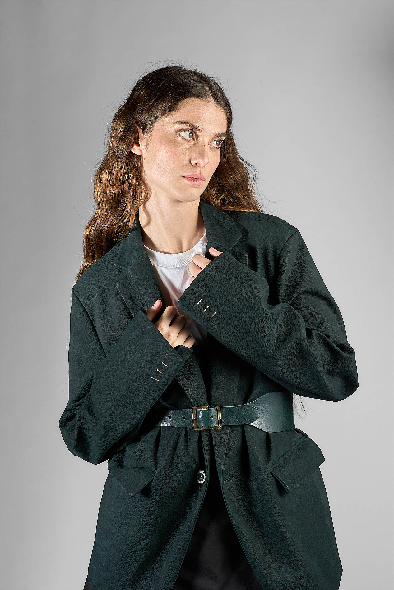 DANIELE BASTA LEATHER AND SILVER JACKET